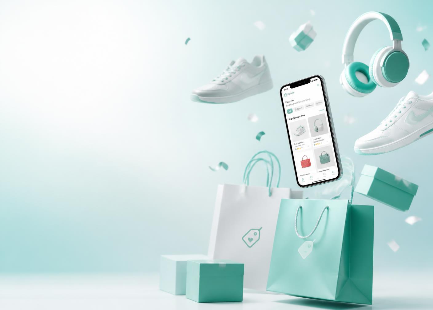 SVTCart marketplace products including sneakers, headphones and shopping bags